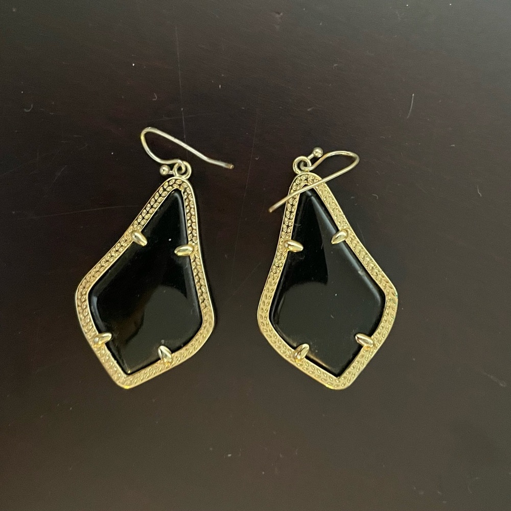 Kendra Scott Alex gold black earrings